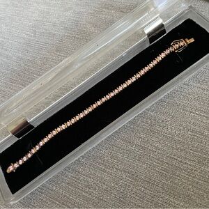 Pink Cubic Zirconia Tennis Bracelet Some Tarnish See Photos Unique Stunn…